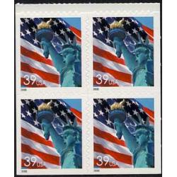 #3985c Lady Liberty, Booklet Pane of Four From BK300A, Die Cut 1