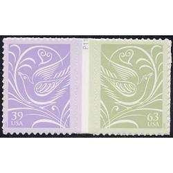 #3999b Our Wedding Stamps, Horizontal Pair with Vertical Gutter