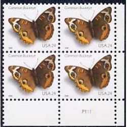 #4000 Common Buckeye Butterfly, Plate Block From W-A Sheet of 10