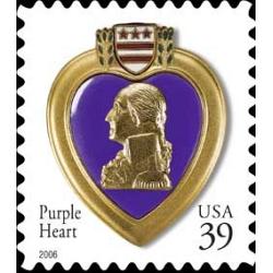 #4032 Purple Heart, Reissue 39¢, Die-cut 11¼x11