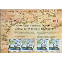 #4074 400th Anniversary Samuel De Champlain's Survey, Souvenir Sheet