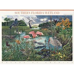 #4099 Southern Florida Wetland, Nature of America Souvenir Sheet of 10