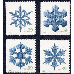 #4101-04 Snowflakes, Set of Four Singles from SA Sheet 20