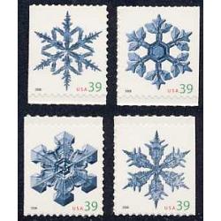 #4109-12 Snowflakes, Set of Four Singles from Vending Booklet