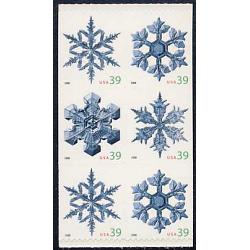 #4112c Snowflakes, Pane of Six from Vending Booklet