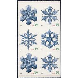 #4112d Snowflakes, Pane of Six from Vending Booklet
