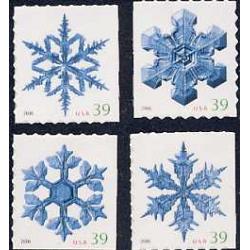 #4113-4116 Snowflakes, Set of Four Singles from ATM Pane of 18