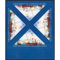 #4136 Jamestown 400th Anniversary, Block of Four