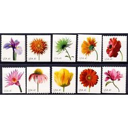 #4176-85 Beautiful Blooms, Ten Singles from Convertible Book of 20