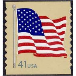 #4186 American Flag, Self-adhesive from Coil of 100 (P)