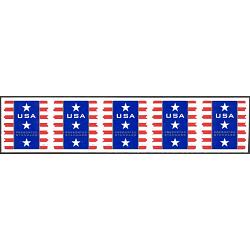 #4157 Patriotic Banner, PNC Plate Number Coil Strip of 5, #V111 