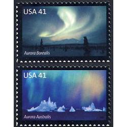 #4203 & 4204 Aurora Borealis & Australis, Polar Lights, Two Singles