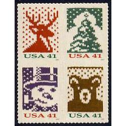 #4207-10 Christmas Knits, Set of Four Singles from S-A Pane of 20