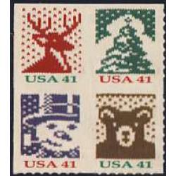 #4218a Christmas Knits, Block of Four from ATM Pane of 18