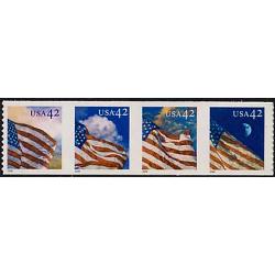 #4239a Flags 24/7 Coil, S-A Die-cut 11, Strip of Four in Logical Order