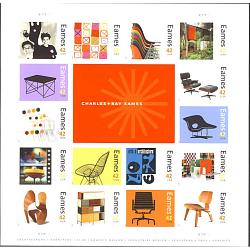 #4333 Charles & Ray Eames, Souvenir Sheet of 16 Stamps