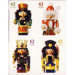 #4363a Holiday Nutcrackers, Block of Four from Convertible Booklet