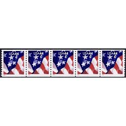 #4391 American Flag, PNC W-A Plate Number Coil Strip of Five #S111