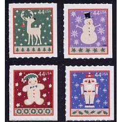 #4429-32 Winter Holidays, Set of Four Singles from ATM Booklet