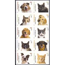 #4451-60 Animal Rescue: Adopt a Shelter Pet, Set of Ten Single Stamps
