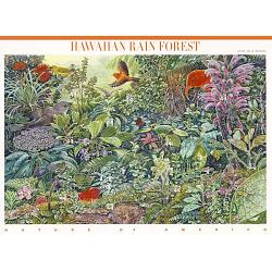 #4474 Hawaiian Rain Forest, Nature of America Souvenir Sheet of Ten