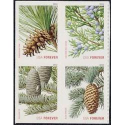 #4481a Holiday Evergreens (Forever Stamp) Block of Four