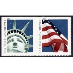 #4519a Statue of Liberty & Flag Stamps, Pair from ATM Pane