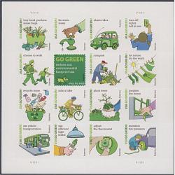 #4524a-p Go Green, 16 Single Stamps