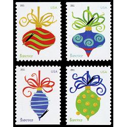 #4575-78 Holiday Baubles, Sennett Printing, Set of Four Singles