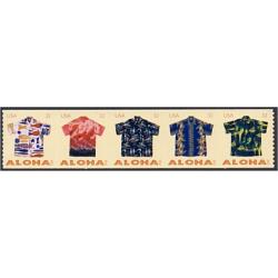 #4597-4601 Aloha Shirts, Set of Five Single Coil Stamps
