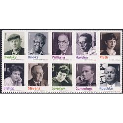 #4663a Twentieth Century Poets, Block of Ten