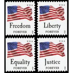 #4673-76 Four Flags, Set of Four Singles from Convertible Book of Ten (Avery)
