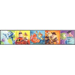 #4681a Disney-Pixar, Mail a Smile, Strip of Five