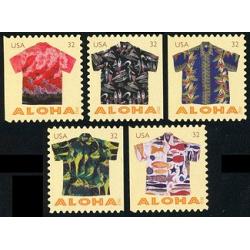 #4682-86 Aloha Shirts, Set of Five Single Stamps, From Convertible Book of 10