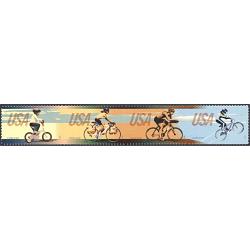 #4690a Bicycling, Strip of Four