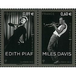 #4692-93 Edith Piaf and Miles Davis, Joint Issue French Version,