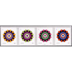 #4725a Kaleidoscope Flowers, Strip of Four