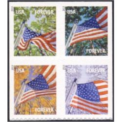 #4785e Flag for All Seasons, Block of 4 From Booklet of 10, Sennett, 2013