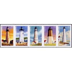 #4795a New England Coastal Lighthouses, Strip of Five