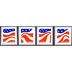 #4894-97 Flags, Red, White and Blue, Set of Four Singles