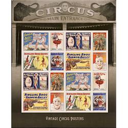 #4898-4905 Circus Posters, Souvenir Sheet of 16