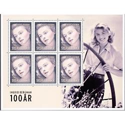 #5012ji.ss Ingrid Bergman, Sweden Joint Issue, Souvenir Sheet