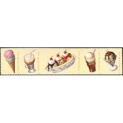 #5097a Soda Fountain Favorites, Strip of 5, Long Die Cut at Bottom