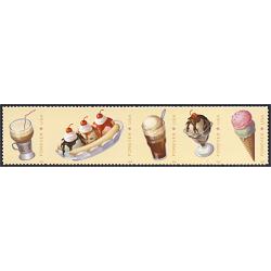 #5097b Soda Fountain Favorites, Strip of , Long Die Cut at Top