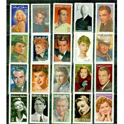 Legends of Hollywood, Complete Set of 20 Stamps
