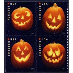 #5140a Jack O'Lanterns, Block of Four