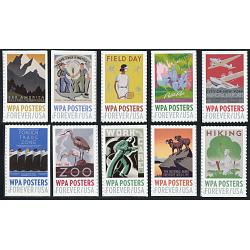 #5180-89 WPA Posters, Set of 10 Single Stamps