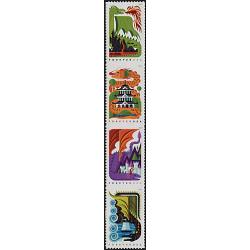 #5310av Dragons, Vertical Strip of Four