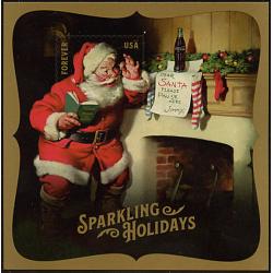 #5336 Sparkling Holidays (Coca-Cola Santas), Souvenir Sheet