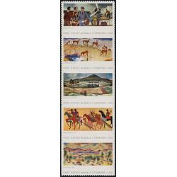 #5376a Post Office Murals, Strip of Five